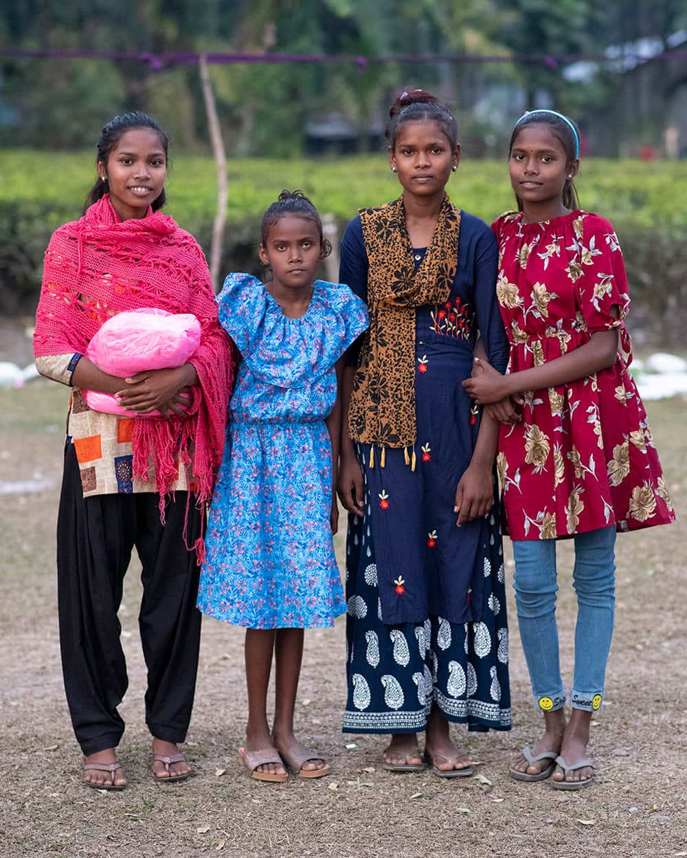 Motherless daughters received a mosquito net from GFA World gift distribution